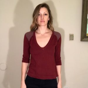 Shae Cashmere Cotton Blend 3/4 Sleeve Knit Sweater